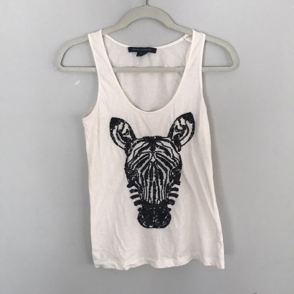 Zebra sparkly tank top